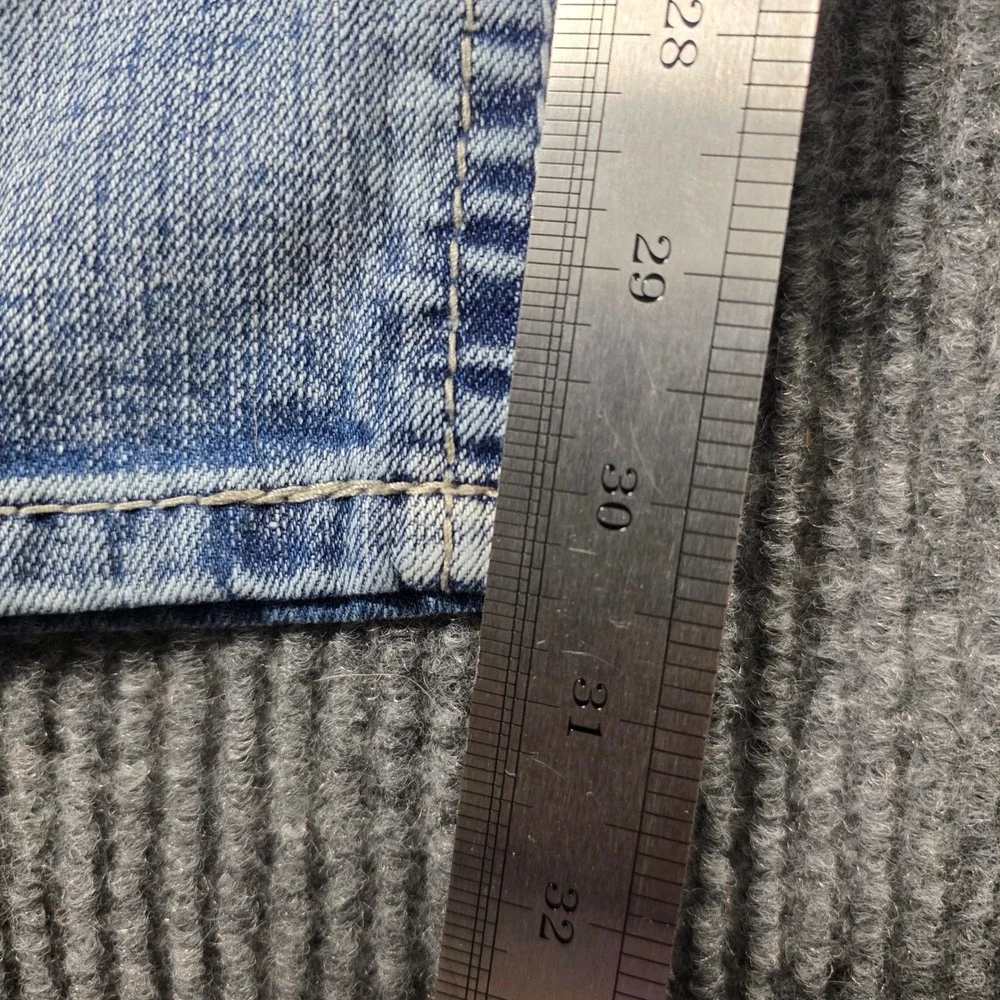Axel Treadwell Relaxed Straight Jeans Mens 34x32 Light Wash Distressed  Denim